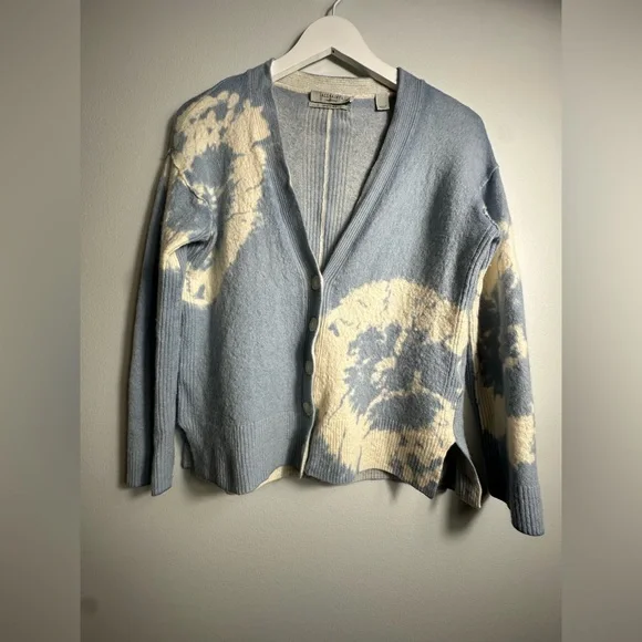 AllSaints Marea‎ Tie Dye Merino Wool Cardigan in Blue Women's  Luxury Sz Medium - Picture 10 of 17